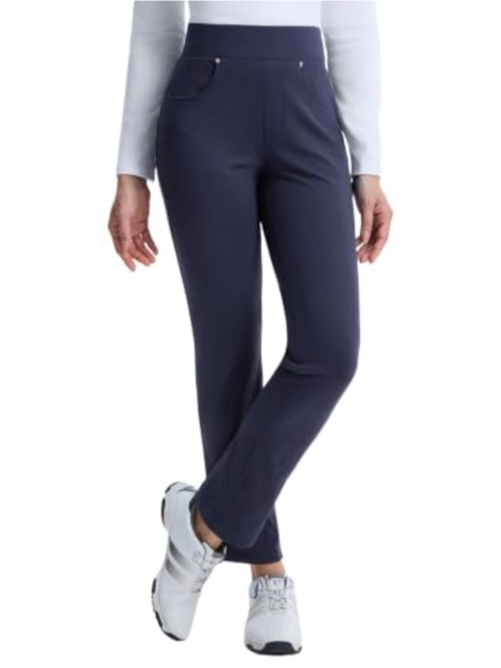 Fleece Lined Golf Pants 27 Inseam High Waist 4 Pockets Straight Leg